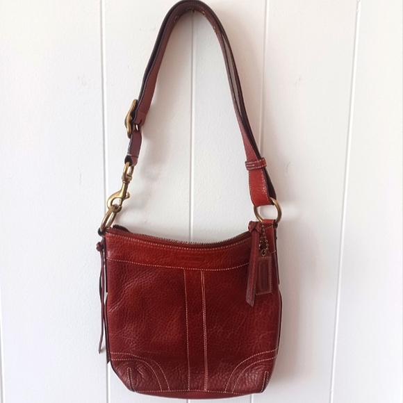 Coach Y2K Red Leather Shoulder Bag - Picture 2 of 9